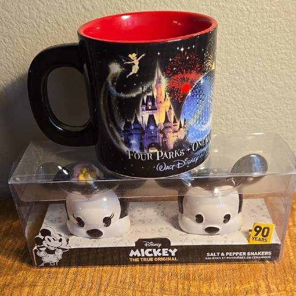 Disney Other - Disney Mug and Mickey Salt & Pepper Shakers